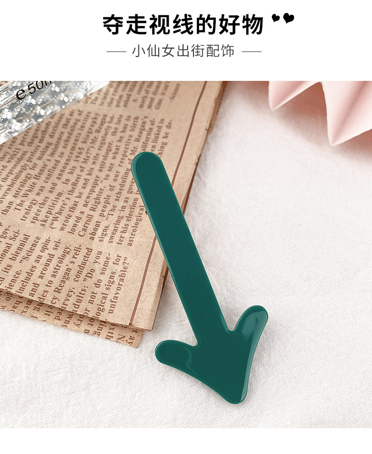 Arrow-shaped hair clips, cute candy-colored bangs clips, ins style, funny and girlish, seamless side clips, hair accessories, headwear and top clips details Picture