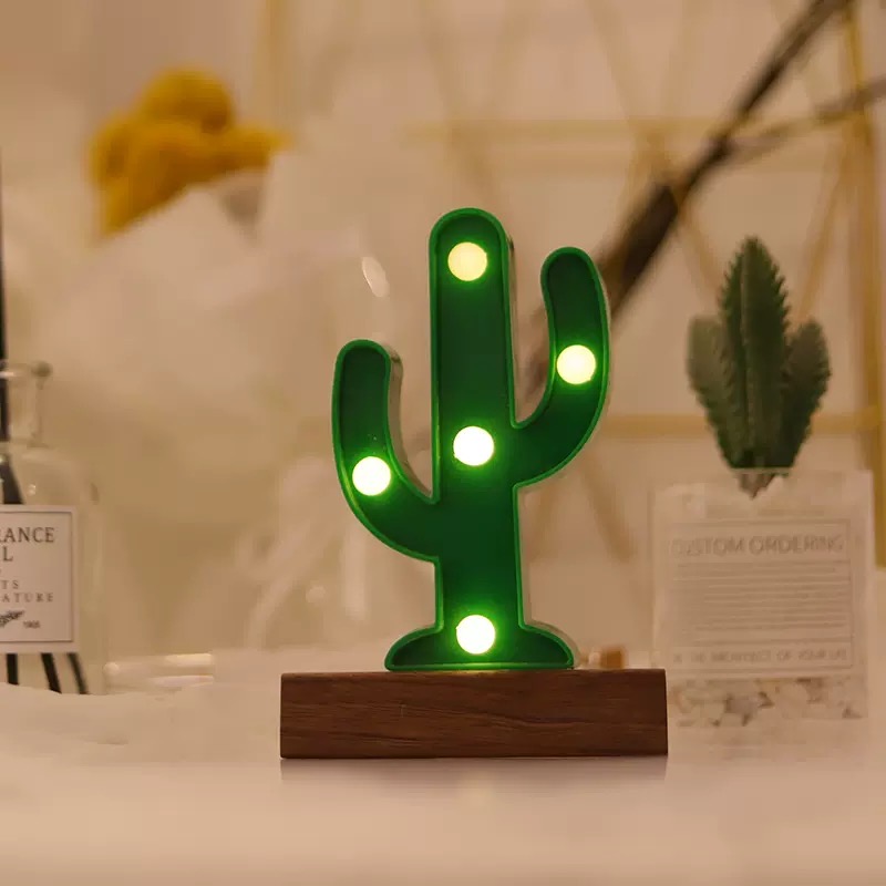 Decoración han wind pequeña luz de color pendular cactus foto prop lámpara de mesa verde cálido jd artesanía LED luz decorativa 99 Specification image