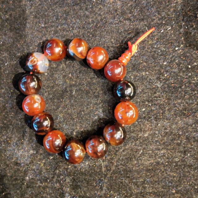 National Trend - Red crystal Buddhist Prayer Bead bracelet, handcrafted accessory