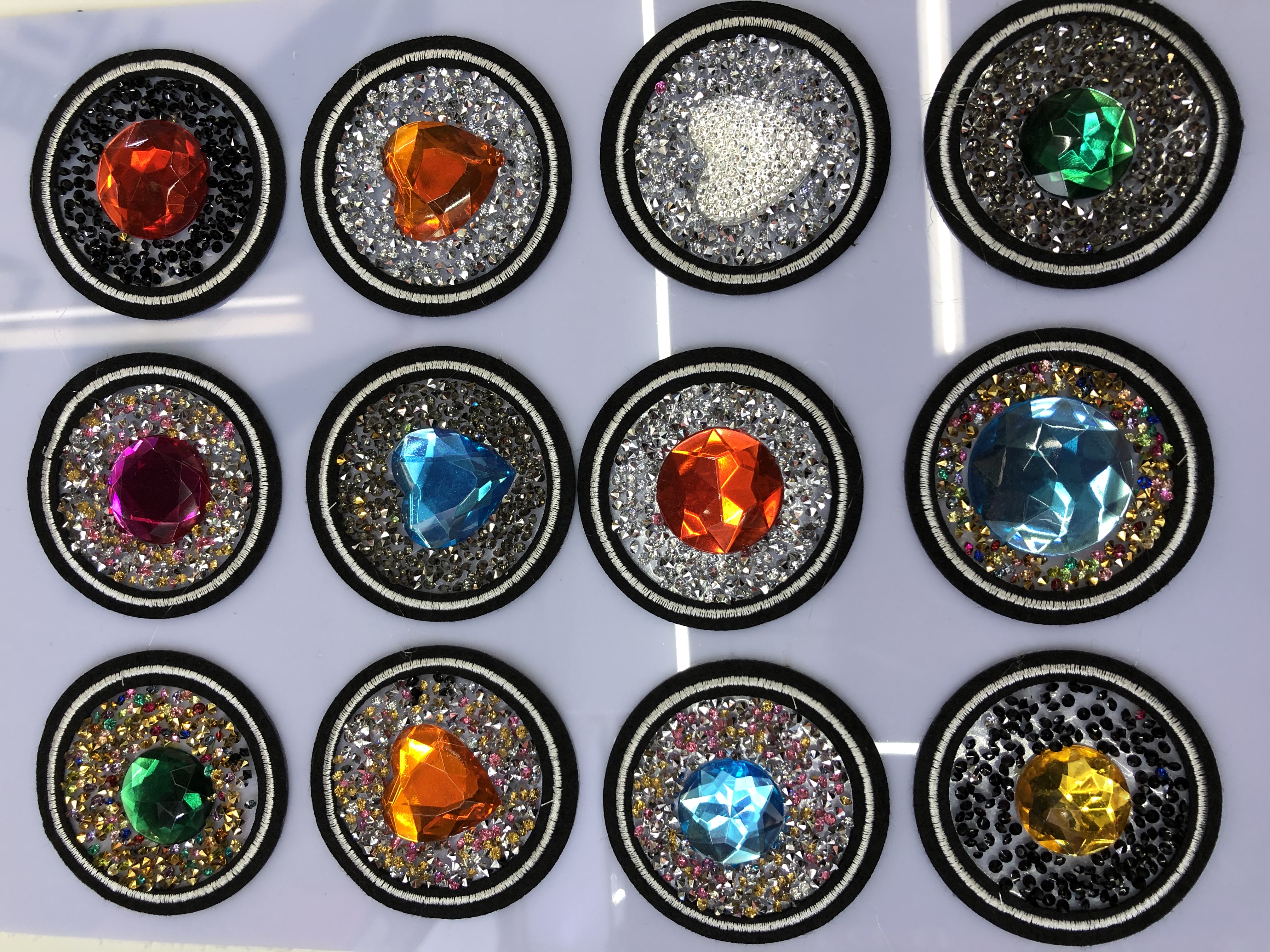 Embroidered Lettering Inlaid Diamond Rubber Mesh Series Hot Drawing Hot Drawing Clothing Accessories Decorative Accessories Specification drawing