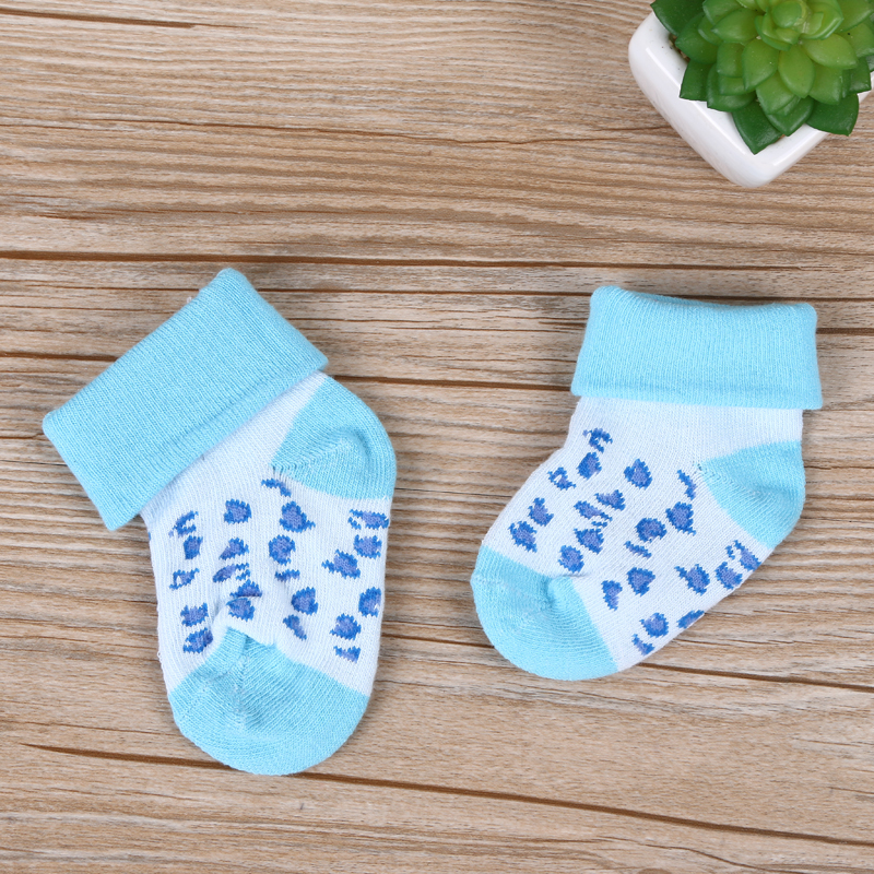 蓝色斑点状防滑宝宝袜舒适透气童袜详情图1