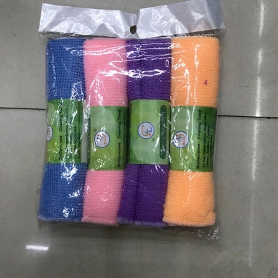 4 Dish Cloths Natural Bamboo Fiber Dish Towels Antibacterial Non-Stick Oil-Free Detergent Large Dish Cloths