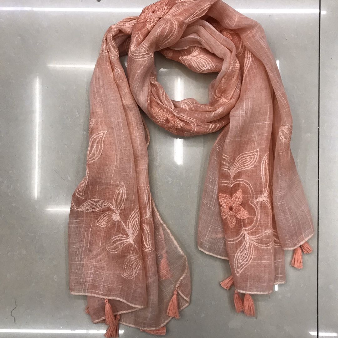 Imi Enig Spring And Autumn Arabian Hanging Beard Tangerine Scarf For Women