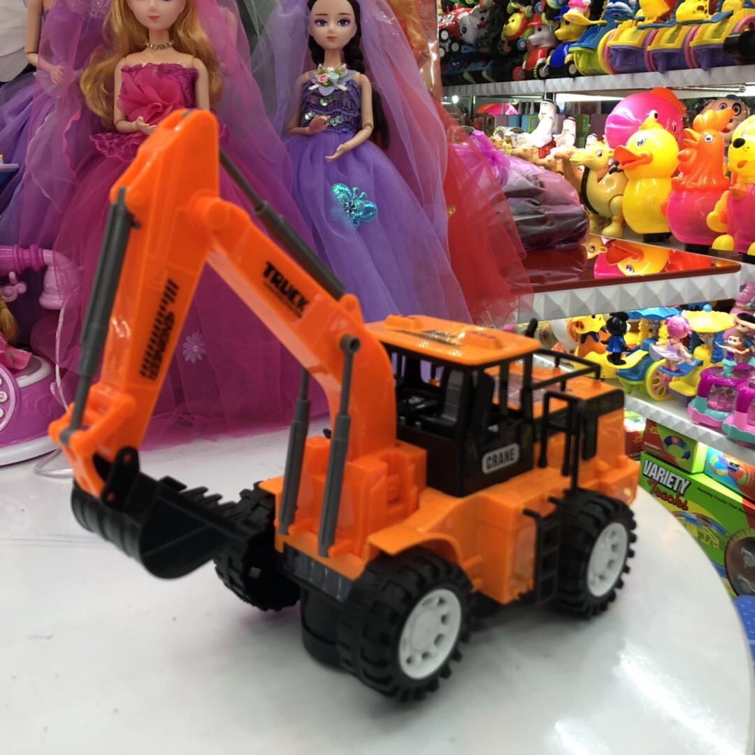 Children's electric excavators, toy hook machines, excavators, engineering vehicles, swivel casters, lighted cars