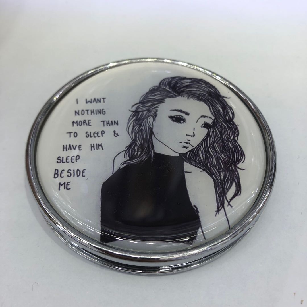 亮丽女孩小镜子随身化妆镜可爱便携折叠学生镜产品图