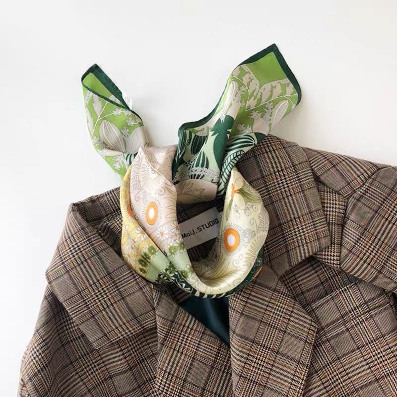 Fruit Green Fashion Trend Scarf Small Square Scarf Scarf Shawl Dual-Use Specification drawing