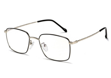 商务文艺全框金属方形平光眼镜框男女通用可配近视眼镜架图