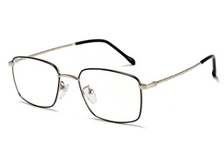 商务文艺全框金属方形平光眼镜框男女通用可配近视眼镜架