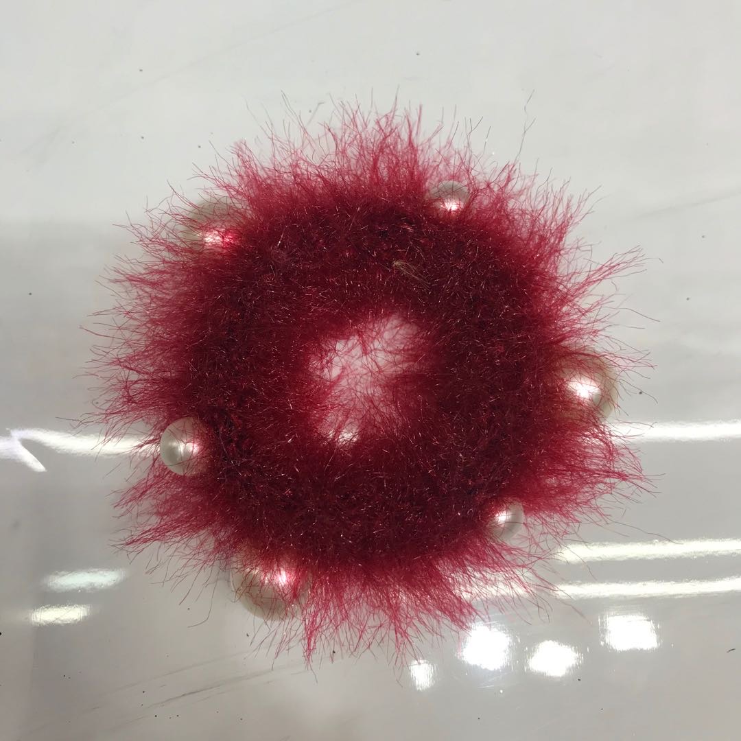 Imitation rabbit hair ring Korean version of solid color wool ball ball hair string hair wool ball rubber band cos Jade son hair ornaments thumbnail