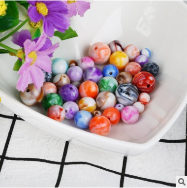 DIY handmade beads woven material plastic solid dispersion beads round beads candy colored beads acrylic colored beads thumbnail