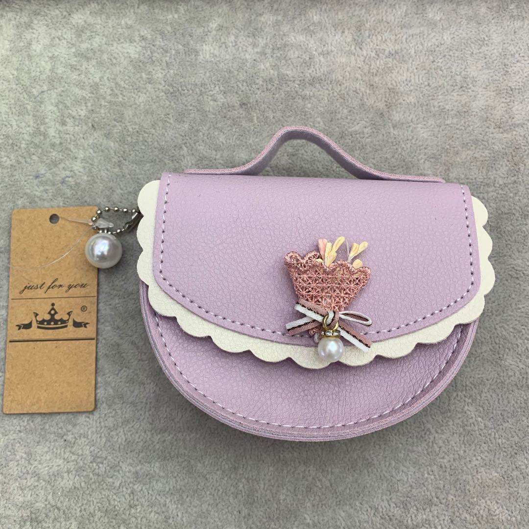 粉色皮质零钱包可爱女式小包网红新款挂件