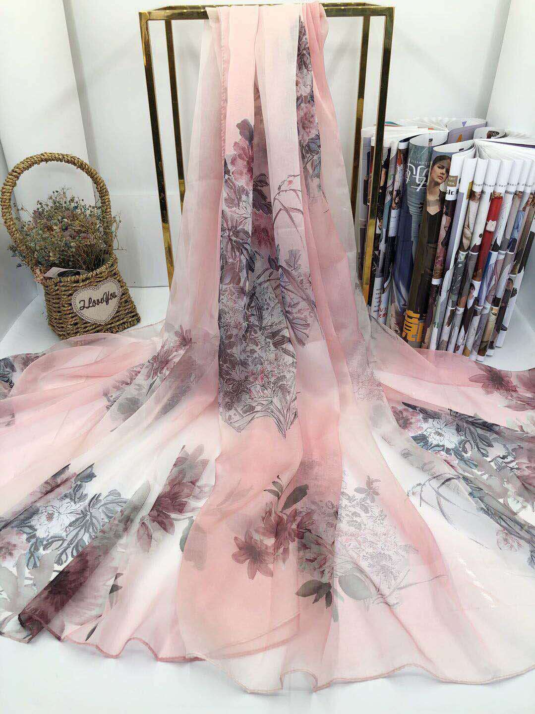 Women's Fashion Trend With Leisure Spring And Summer Print Imitated Silk Scarf Shawls details Picture