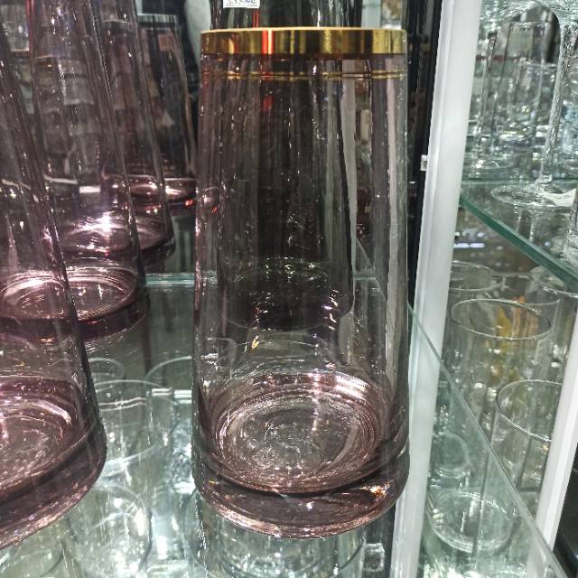 European-style transparent glass vase, home decoration, desktop display item, striped vase