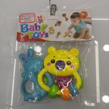 厂家直销塑料小熊婴儿摇铃益智玩具