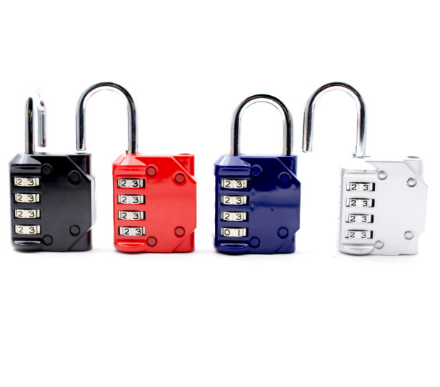 Password padlock, black combination lock, large 4-digit zinc alloy, mechanical combination lock for gym locker door details Picture