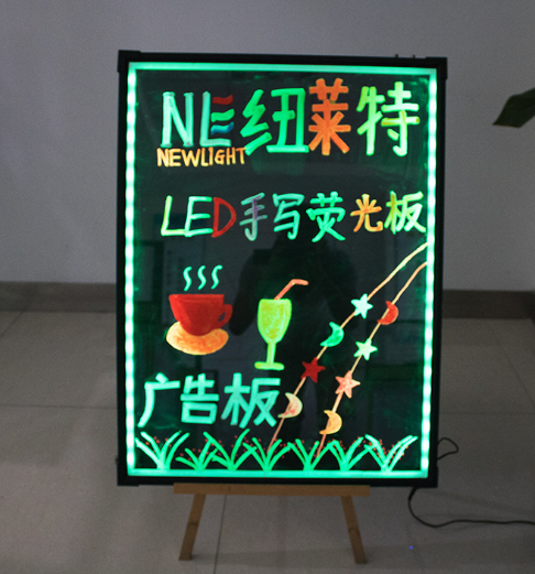 荧光LED荧光板30*40cm发光小黑板柜台式手写板留言广告写字板单板