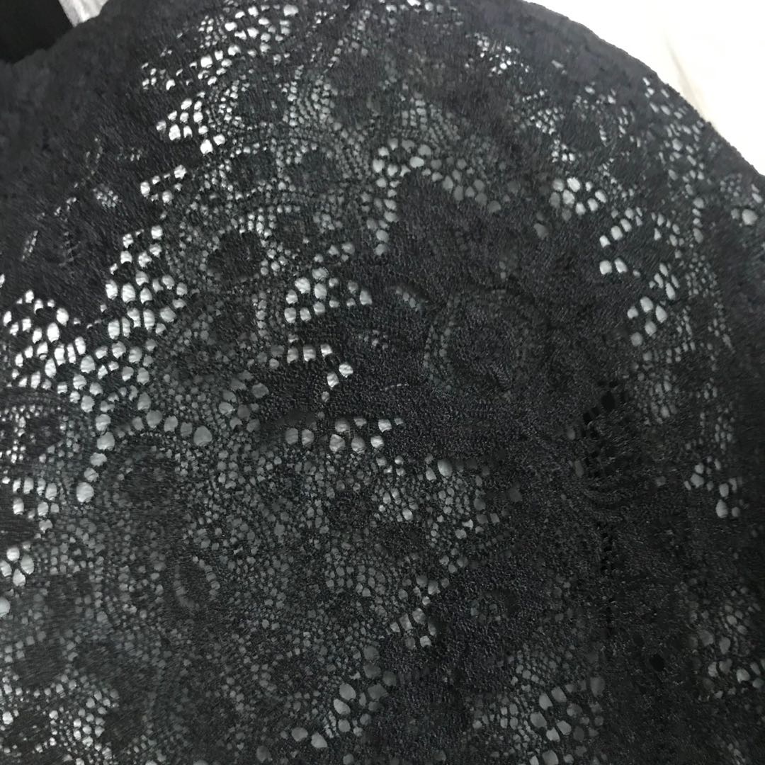高档黑色镂空刺绣蕾丝花边服装连衣裙diy手工衣服裙子布料产品图