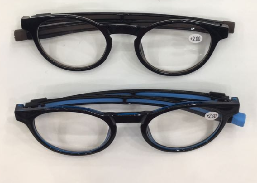 Square-framed reading glasses, hyperopia glasses, thick-framed comfortable glasses for the elderly, PC anti-blue light with magnetic rope 1692 details Picture