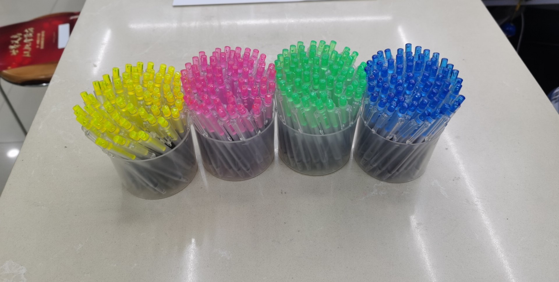 圆珠笔小笔4色蓝色笔芯0.8mm透苯材料细节图