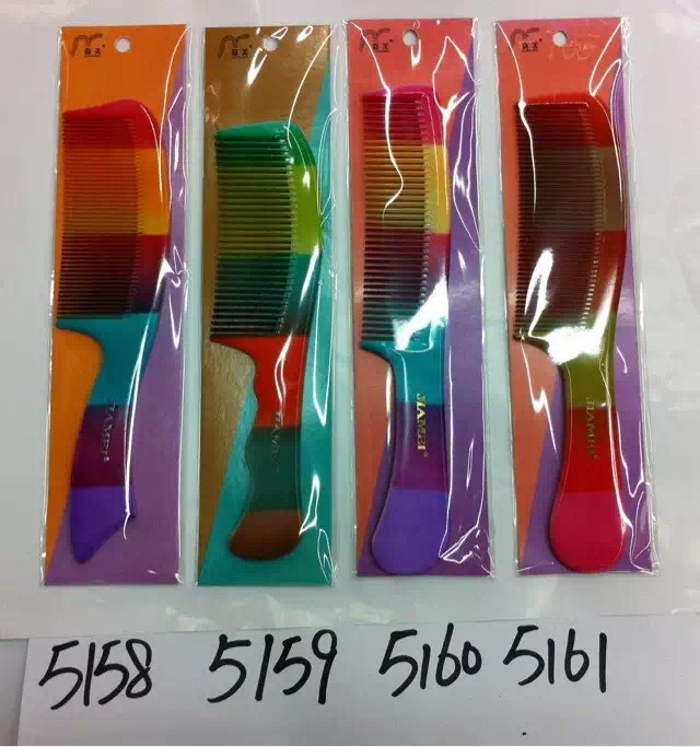 Colorful series plastic comb household portable plastic comb with long curly hair and lovely big teeth wide teeth comb practical thumbnail