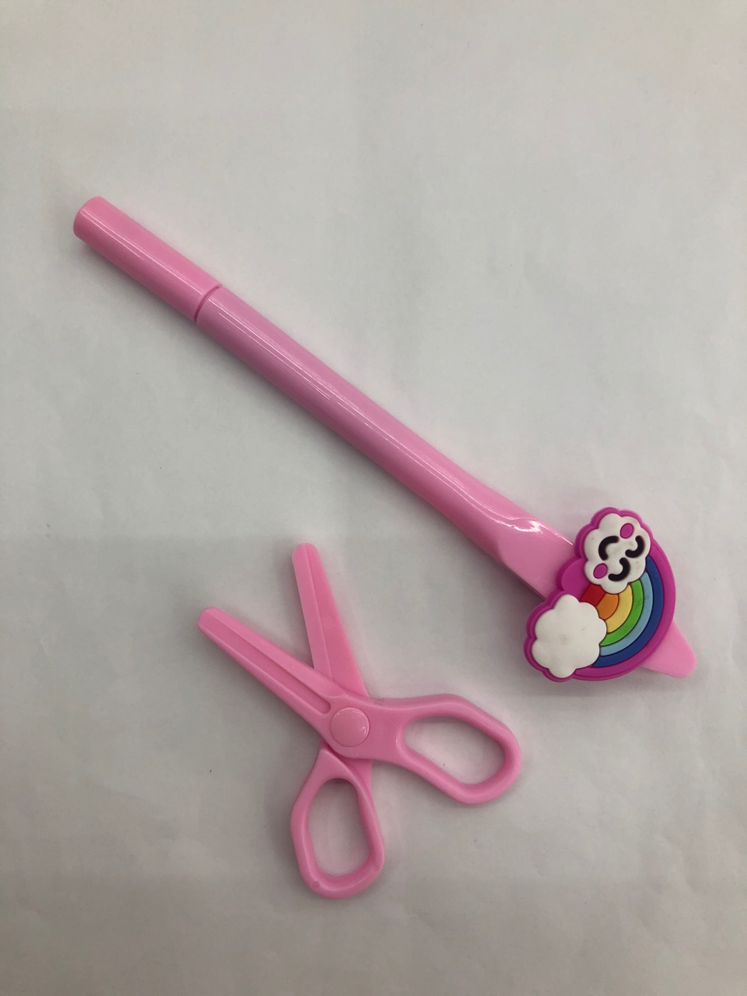 Scissor-tipped plastic thick-core ballpoint pen, 0.5mm blue core details Picture