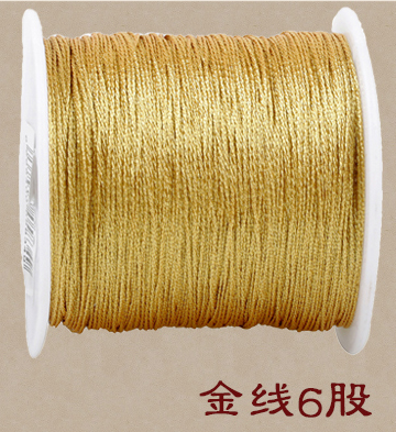 Manufacturers Direct Sales Of 6 Shares Douyin With The Same Gold Broom Diy Handmade Gold Thread Silver Thread Gold Thread Tassel Red Rope Winding Color Bracelet details Picture