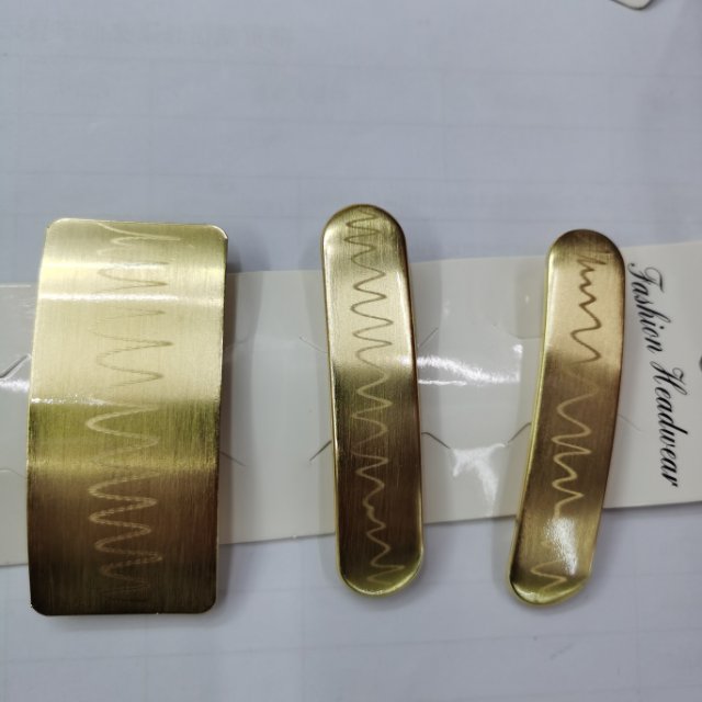 Foreign Trade Matte Gold Metal Trinkets Girls Hairpin Color Clip Electroplating details Picture