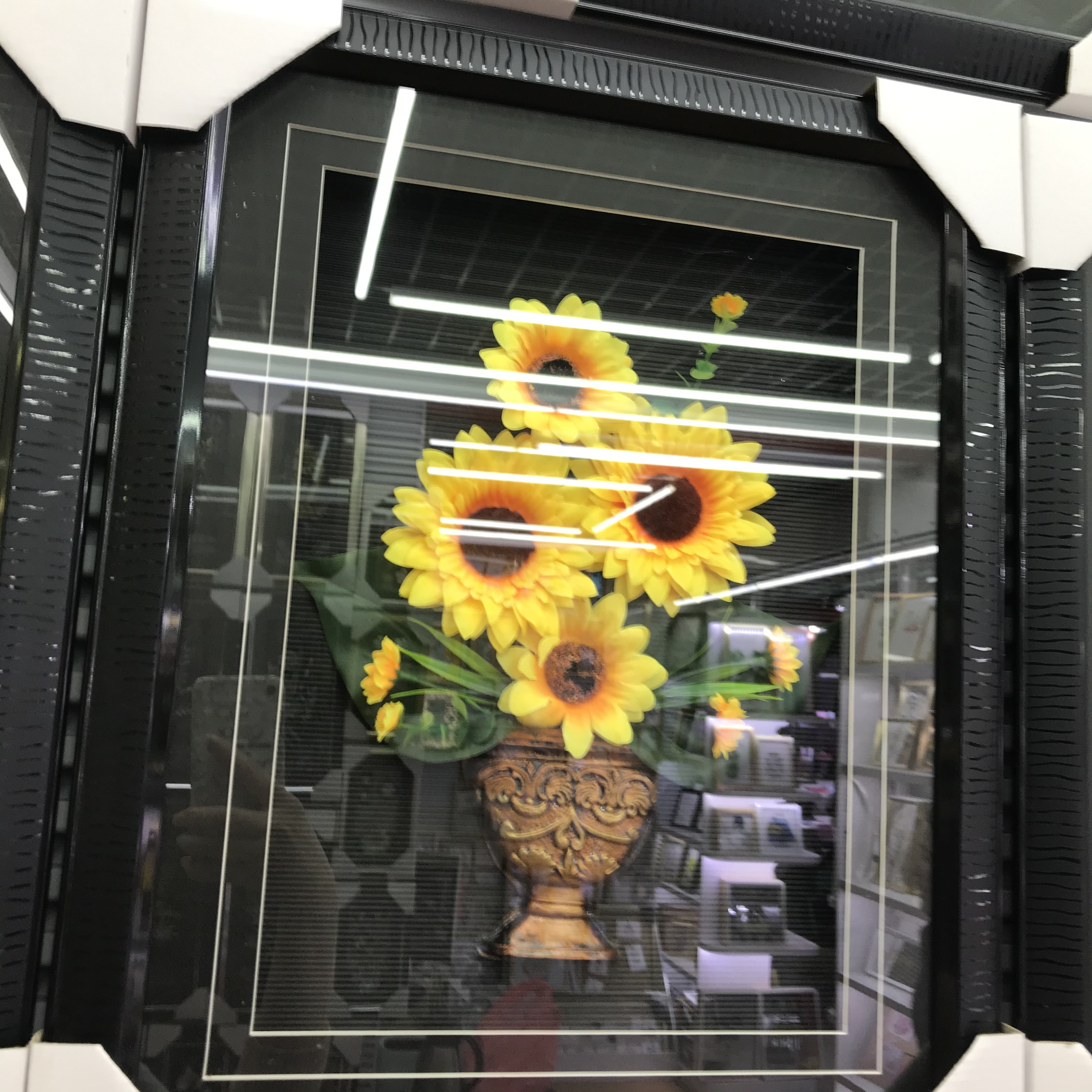 仿真向日葵装饰画背景墙会所酒店茶室软装饰品家居壁挂画喷绘图