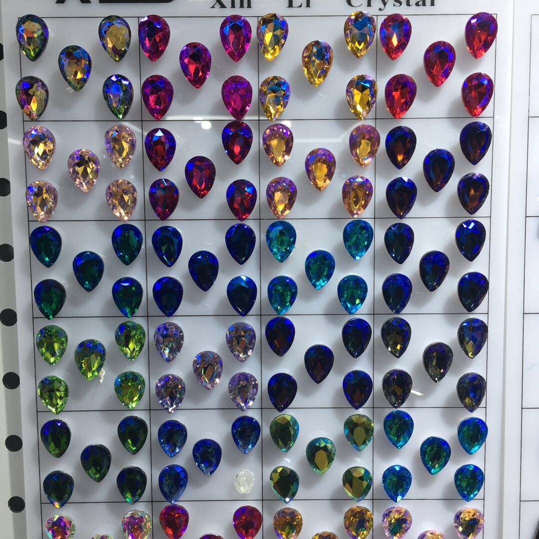 时尚气质水滴形玻璃水晶装饰配件尺寸可选