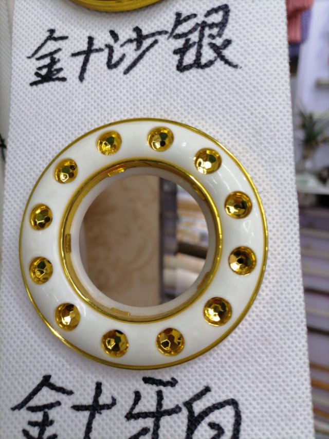 Diamond-encrusted curtain perforated ring, Roman ring, ring buckle, sound-absorbing Roman rod accessories