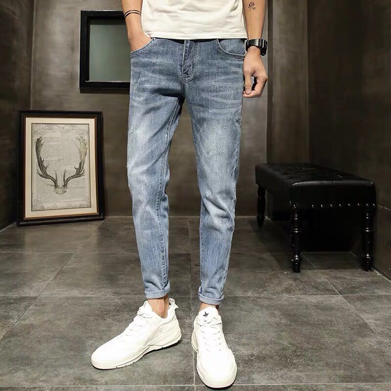 New Korean-style trendy and versatile trousers, slim-fitting skinny pants, light colors Specification image