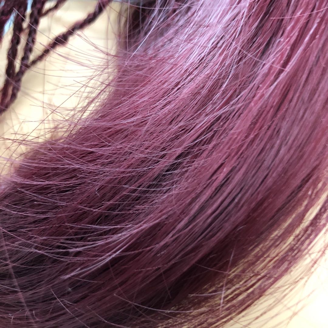 A new type of wig for women with long hair, featuring a gradient purple-red real human hair style, is very realistic Specification image