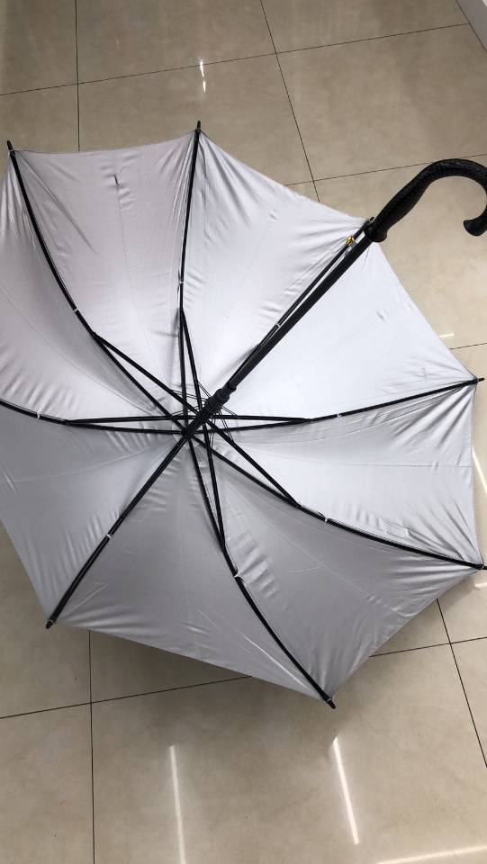Business silver rubber automatic umbrella, long-handled umbrella, arched umbrella details Picture