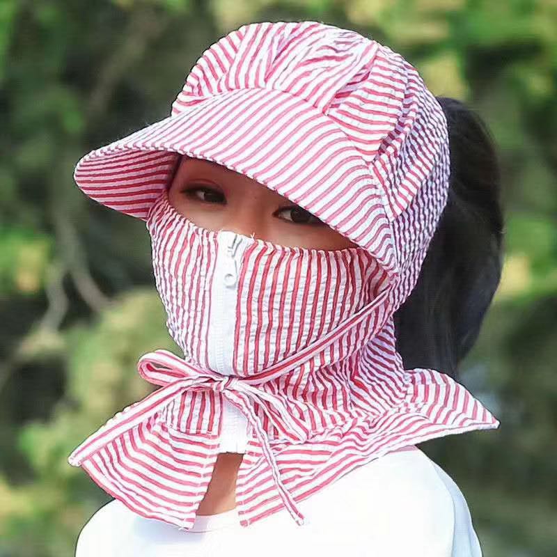 2020 New Spring Summer Outdoor Men's And Women's Riding Sunscreen Hat Breathable Face Anti-Splash Large Eave Shade Protective Hat Specification drawing