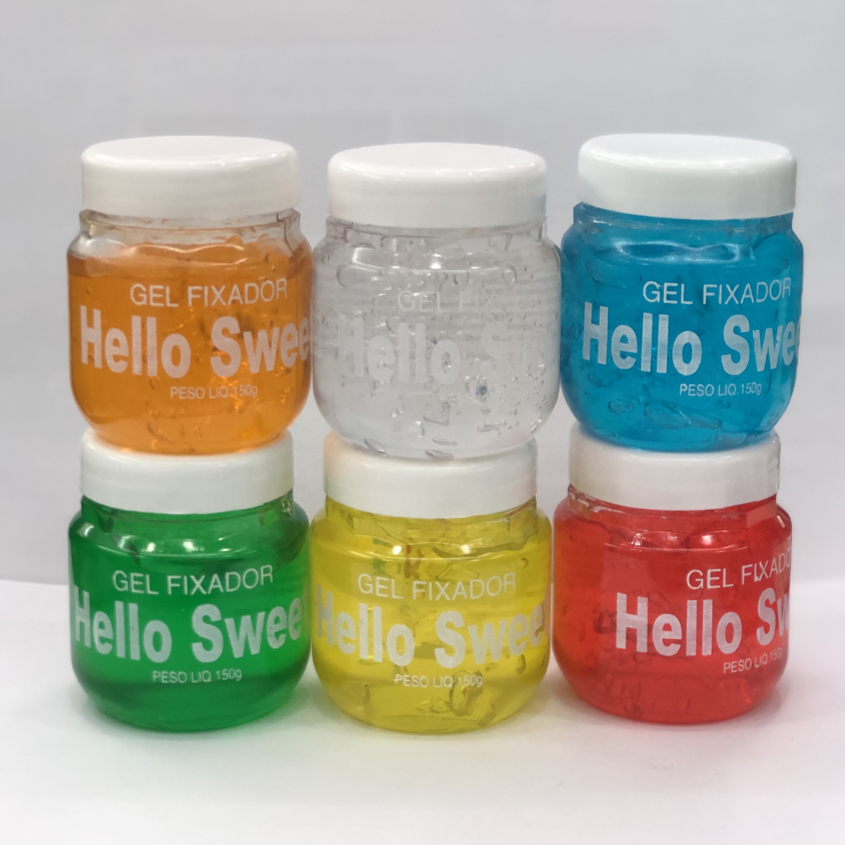 150ml6色HELLOSWEET定型保湿啫喱膏影楼盘发啫喱膏碎发果冻胶