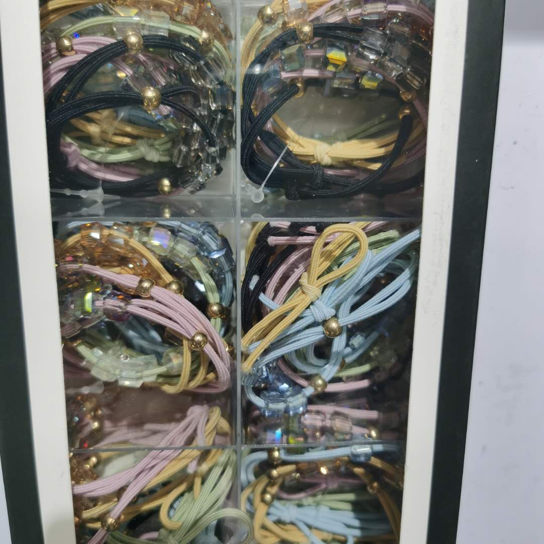 Korean-style fashionable ladies' versatile headwear with crystal beads and leather bands details Picture