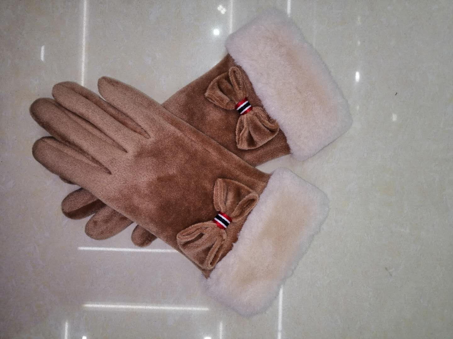 Gloves Women's Winter Touch Screen Saver Warm Up With Thick Suede Winter Student Cute Everything Ride Driving Five Finger Gloves B