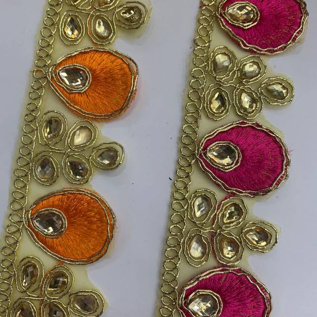 How many colorful clothing accessories and decorative ribbons are there for the three-in-one sequined lace with bright diamonds and ethnic woven ribbons Specification image