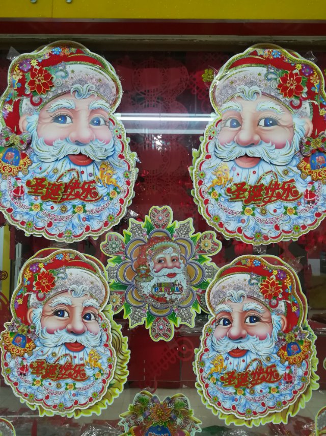 圣诞老人帖纸圣诞用品贴纸贴花墙装饰用品产品图