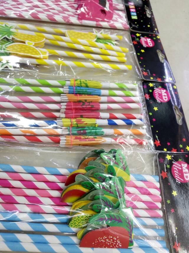 Multicolored cartoon Korean straws details Picture