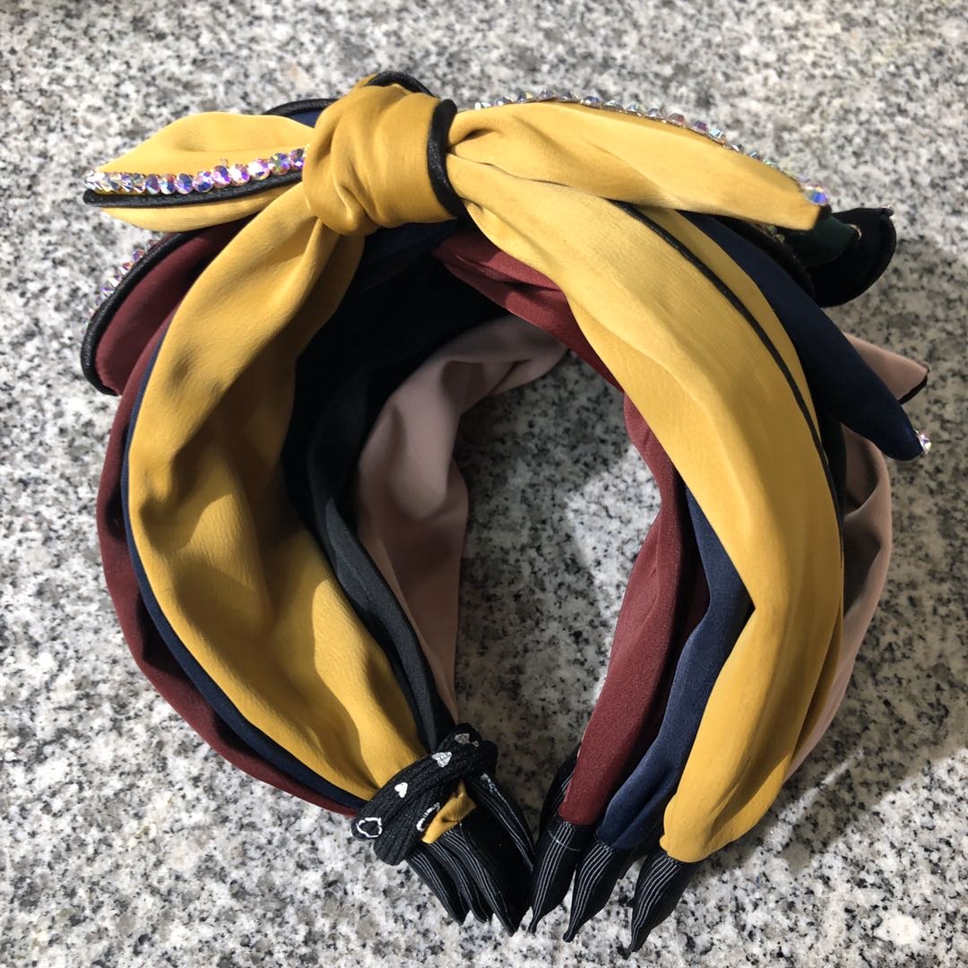 Direct sales from Gaoming factory: Retro headbands, super fairy with diamonds, sweet hair clips, fashionable wide edges, multi-color l Specification image