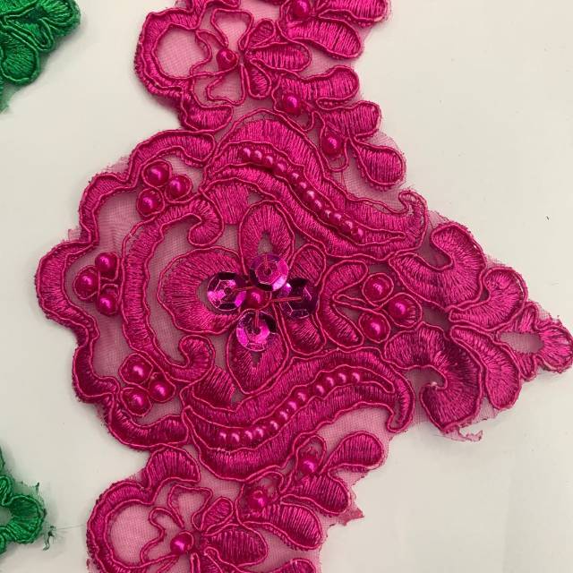 Ethnic lace hand-sewn sequin wedding lace, 28 colors in stock, available for selection as clothing accessories and decorative ribbons Specification image