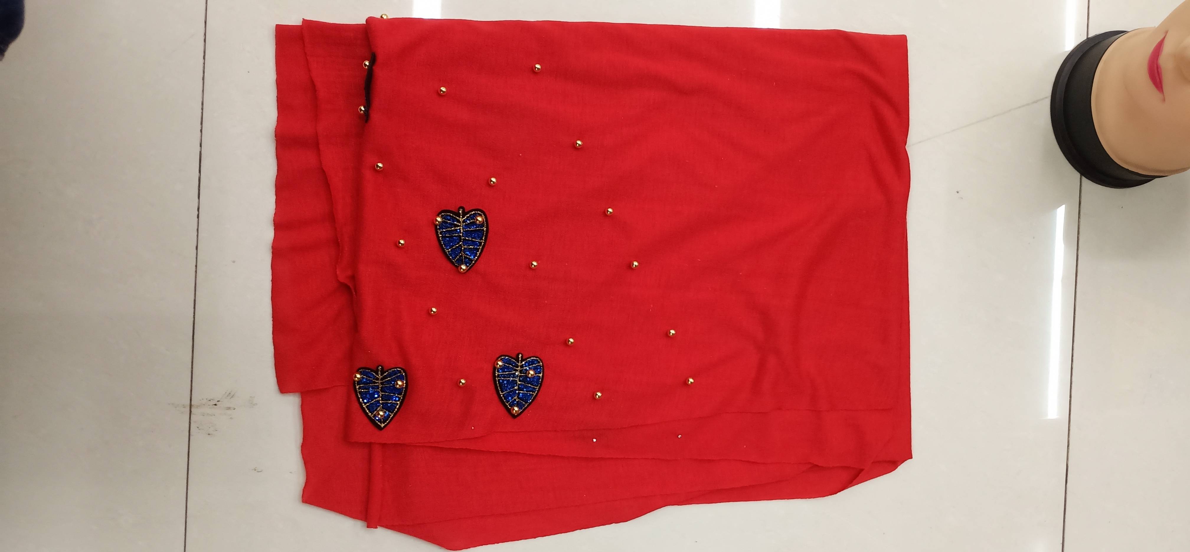 Muslim Patch Beaded Scarf Rayon Scarf Long Scarf Specification drawing