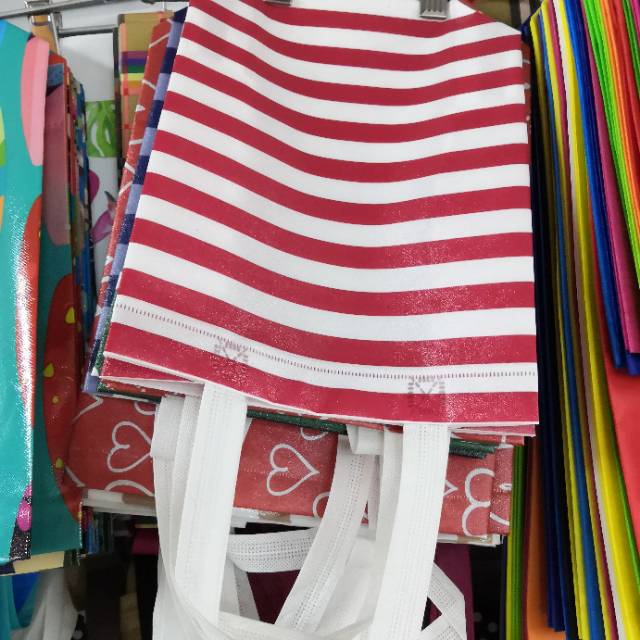 购物袋平口袋无纺布包装袋厂家直销现货批发条纹款