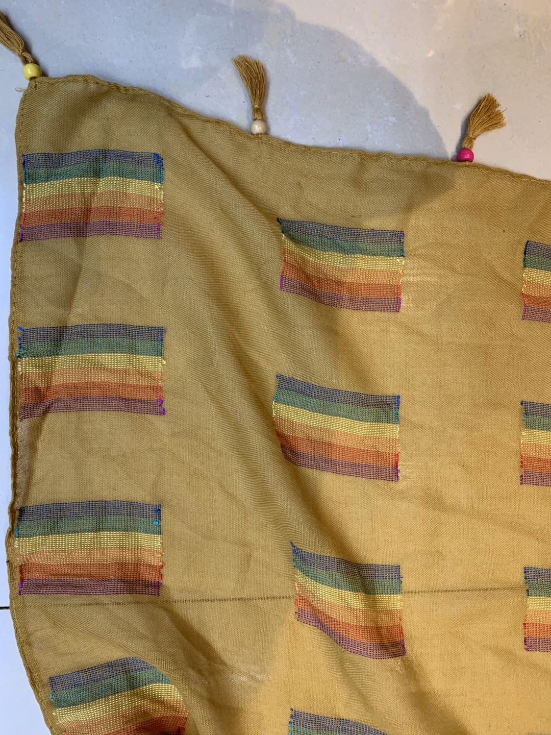 Women's Scarf Fashion Everything Fashion Explosion Rainbow Scarf Hanging Beard Beads details Picture