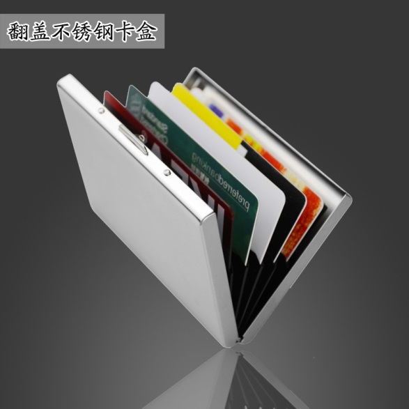 Bank Card Box Stainless Steel Card Bag Anti-Magnetic Card Box Laser Logo Anti-Theft Rfid Stainless Steel Credit Card Box