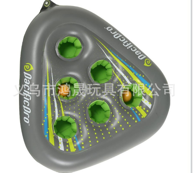 Can be customized water play 6-hole table tennis PVC triangle inflatable cup holder game set thumbnail