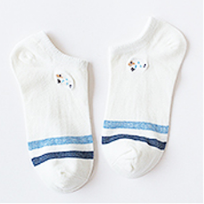 Embroidered Boat Socks For Women Shallow Mouth Cotton Socks For Women Bear Socks Jacquard Day Socks Spring Summer