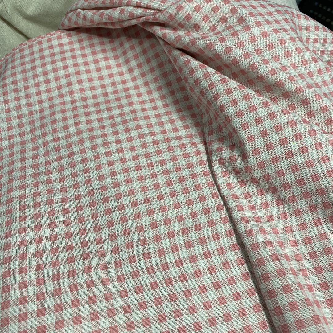 双面色织格子布料 棉麻布料桌布面料 仿亚麻抱枕套飘窗垫沙发布料