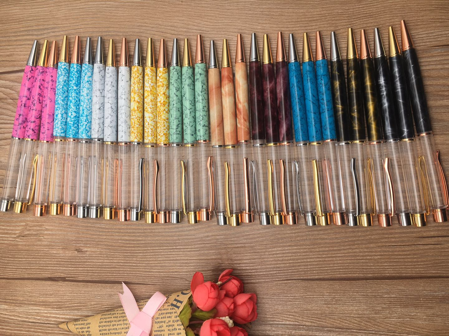 Marble hollow tube metal ballpoint pen manufacturer direct sales, large volume discounts Specification drawing
